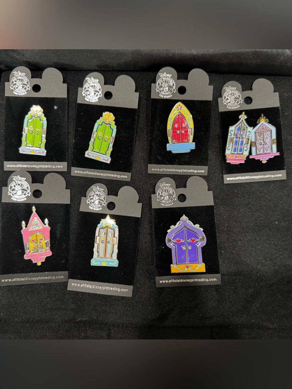 Disney Purple Door Enamel Pin with Gold and Red Accents
